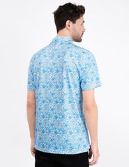 White Paisley Tropical Golf Polo Shirt for Men