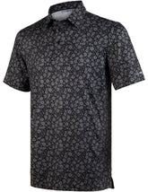 Black Floral Tropical Golf Polo Shirt for Men