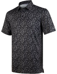 Black Floral Tropical Golf Polo Shirt for Men