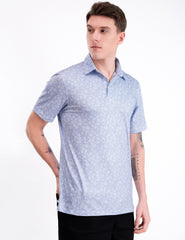 Lavender Floral Tropical Golf Polo Shirt for Men