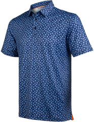 Navy Floral Tropical Golf Polo Shirt for Men