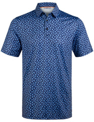 Navy Floral Tropical Golf Polo Shirt for Men