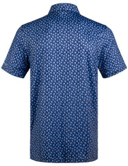 Navy Floral Tropical Golf Polo Shirt for Men