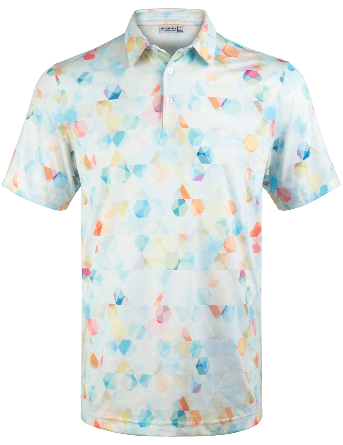 Colorful Geometric Hexagonal Golf Polo Shirt for Men