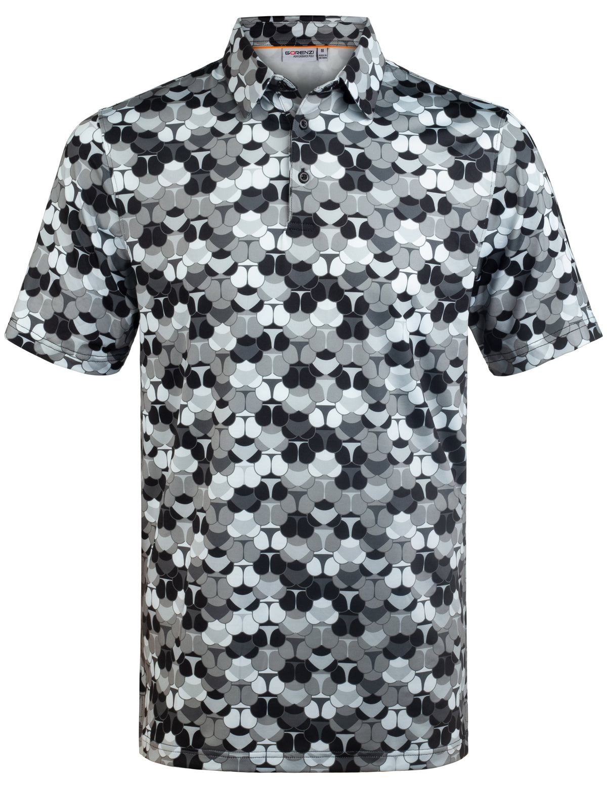 Black Whaile Tail Golf Polo Shirt for Men