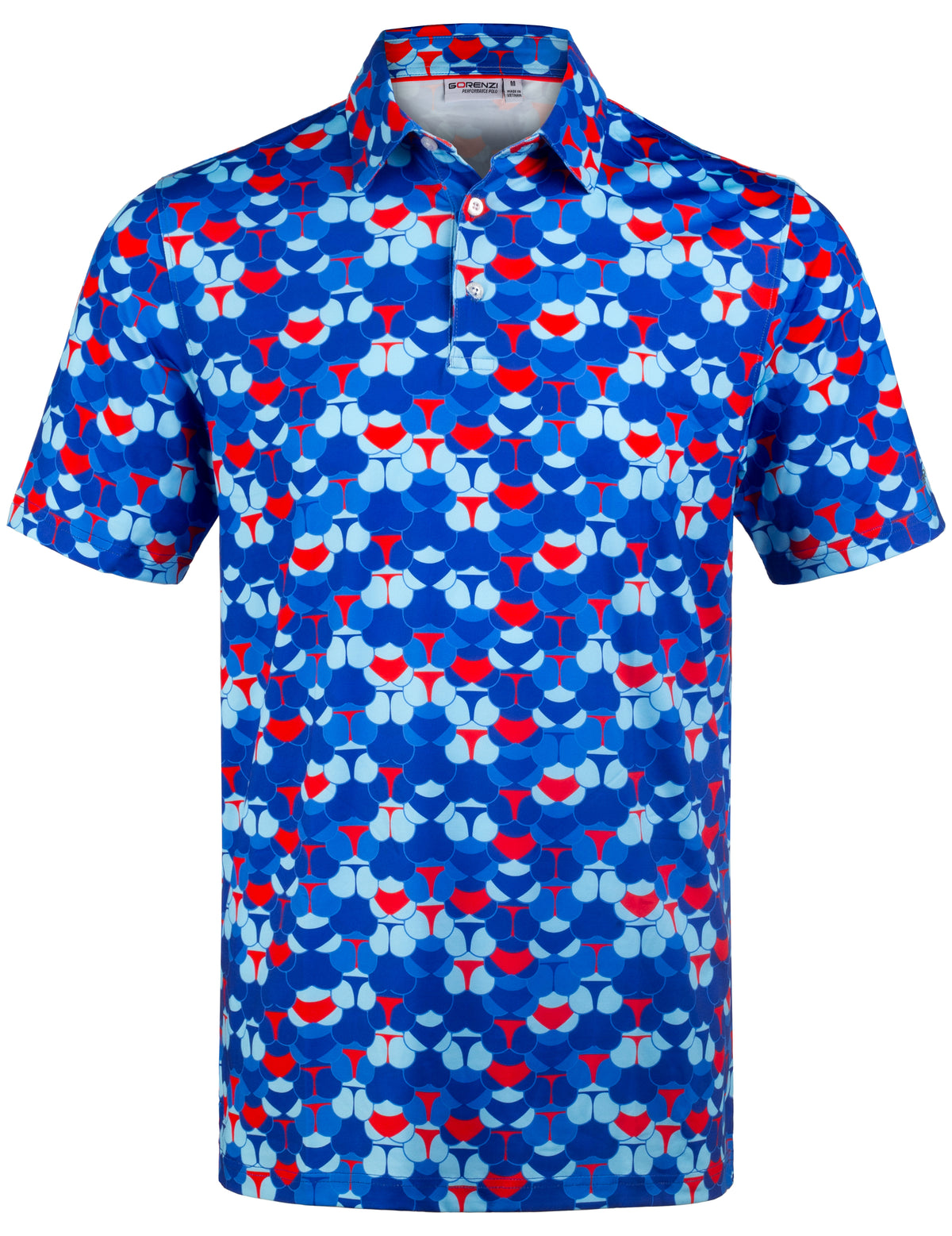 Blue Whaile Tail Golf Polo Shirt for Men