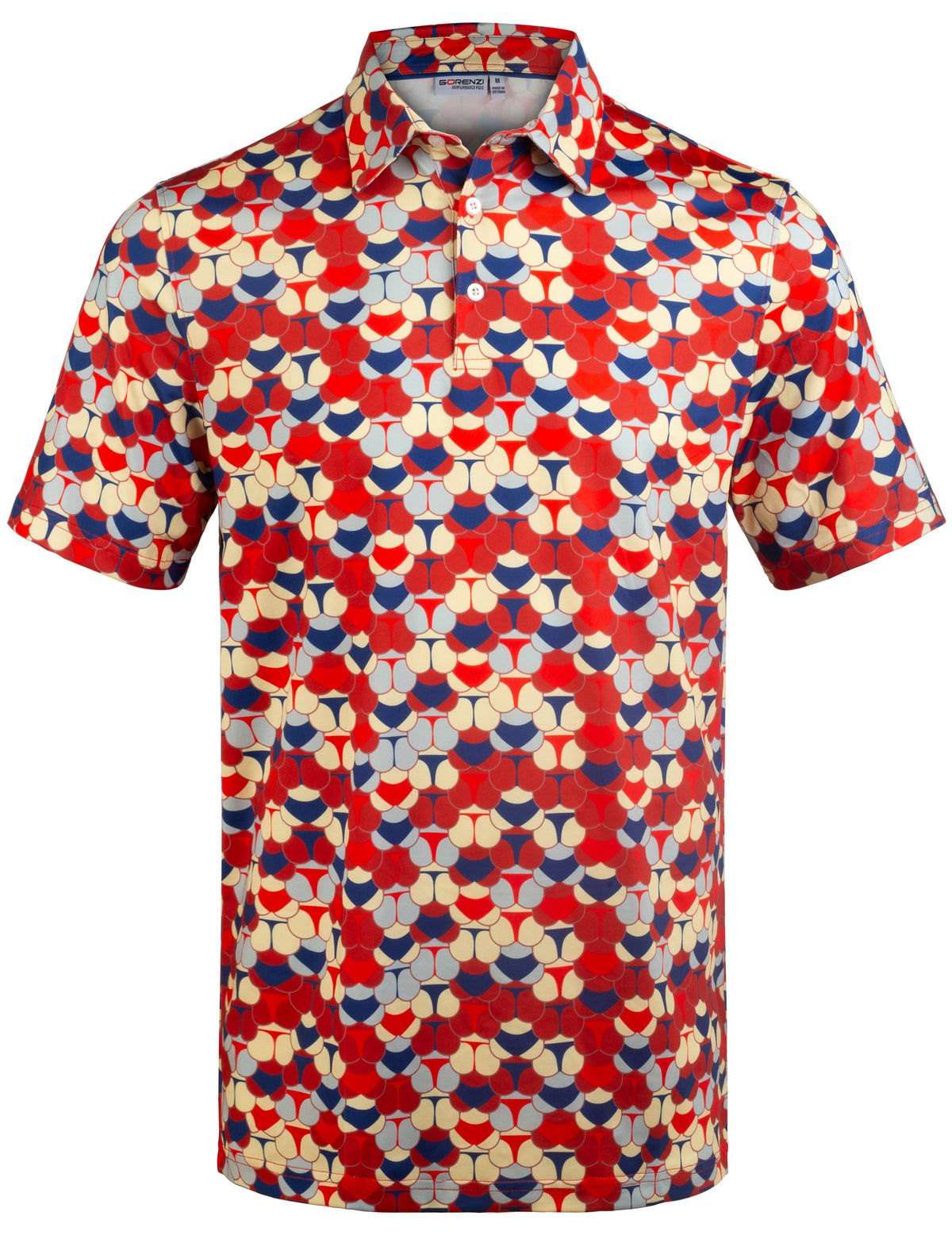 Red Whaile Tail Golf Polo Shirt for Men