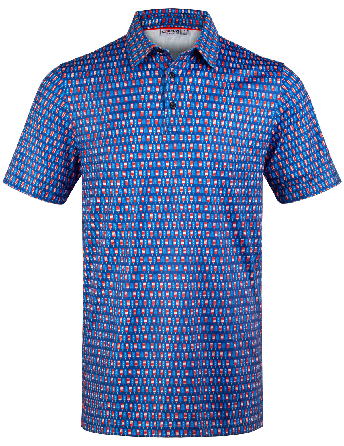 Patriotic Ice Cream USA Golf Polo Shirt for Men