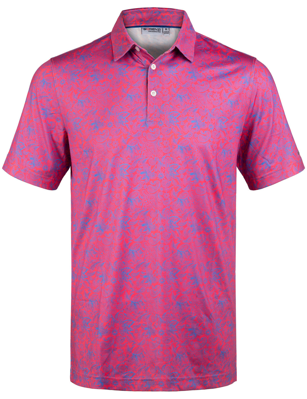 Pink Paisley Tropical Golf Polo Shirt for Men