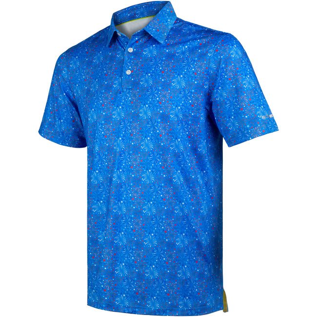 Patriotic Fireworks USA Golf Polo Shirt for Men Hover Image