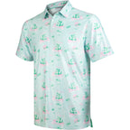Crocodile Tropical Coconut Tree Golf Polo Shirt for Men