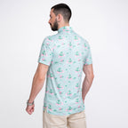 Crocodile Tropical Coconut Tree Golf Polo Shirt for Men
