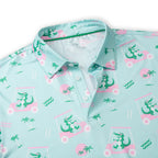 Crocodile Tropical Coconut Tree Golf Polo Shirt for Men