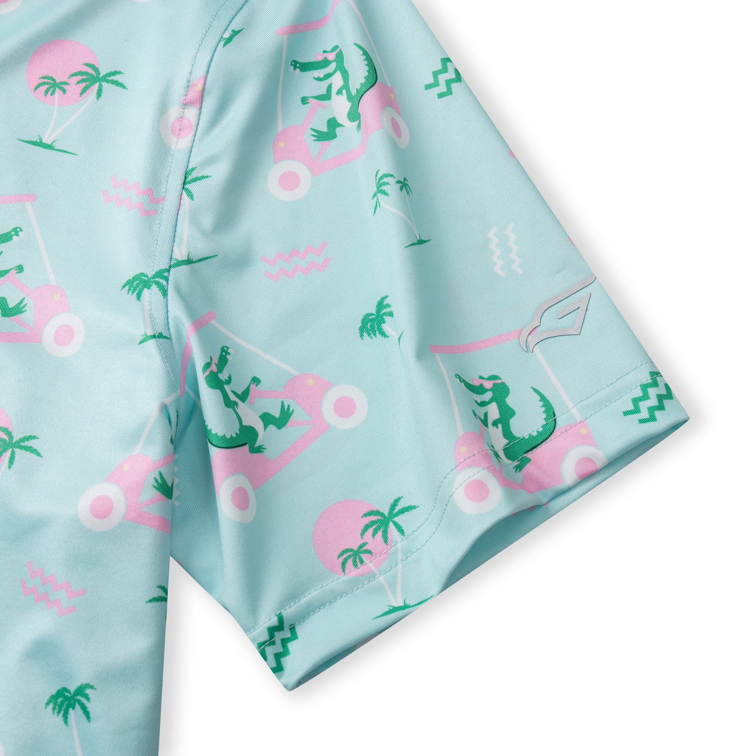 Crocodile Tropical Coconut Tree Golf Polo Shirt for Men