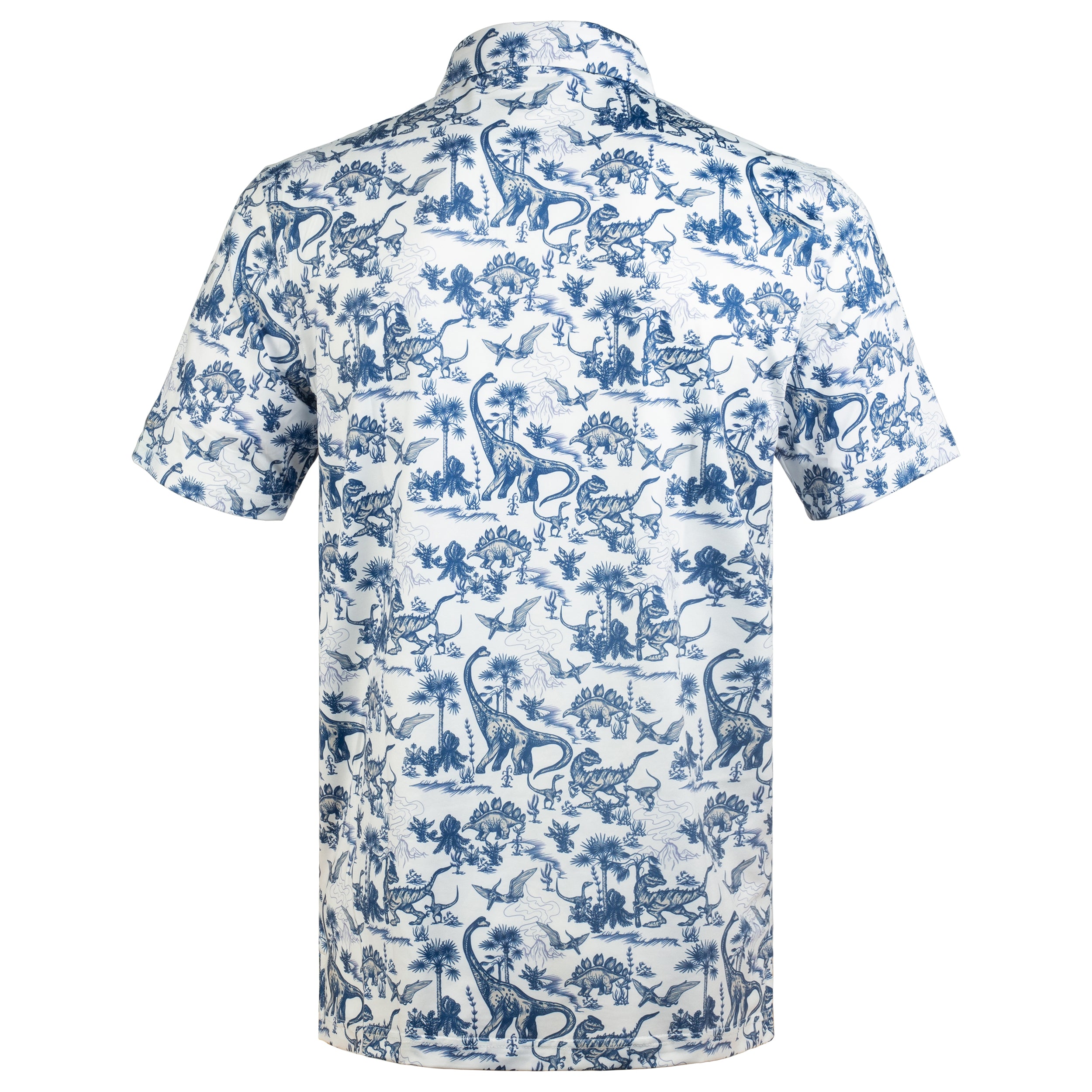 Dinosaur Jurassic Tropical Leaf Golf Polo Shirt for Men