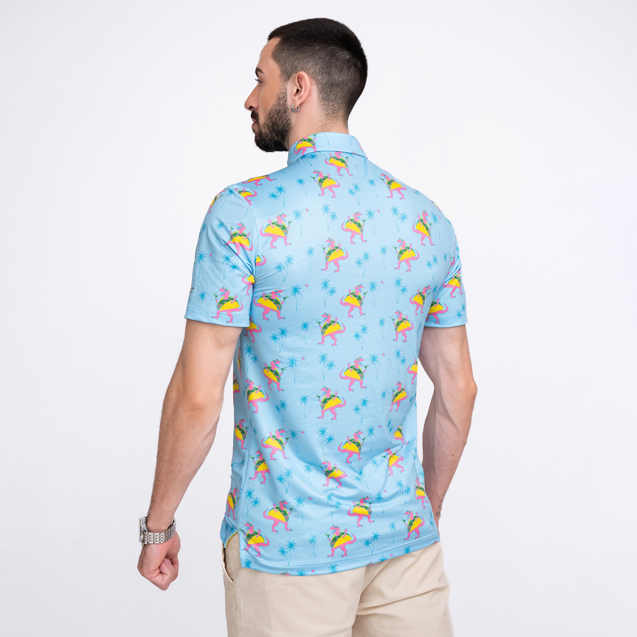 Tropical Dino Men’s Performance Golf Polo