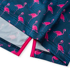 Navy Flamingo Tropical Leaf Golf Polo Shirt for Men