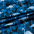 Navy Flamingo Tropical Coconut Tree Golf Polo Shirt for Men