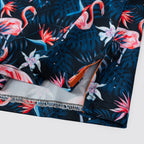 Navy Flamingo Tropical Floral Leaf Golf Polo Shirt for Men