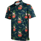 Tropical Flamingo Floral Men’s Performance Golf Polo