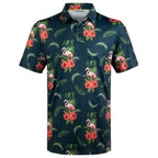 Tropical Flamingo Floral Men’s Performance Golf Polo