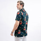 Tropical Flamingo Floral Men’s Performance Golf Polo
