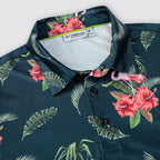 Tropical Flamingo Floral Men’s Performance Golf Polo