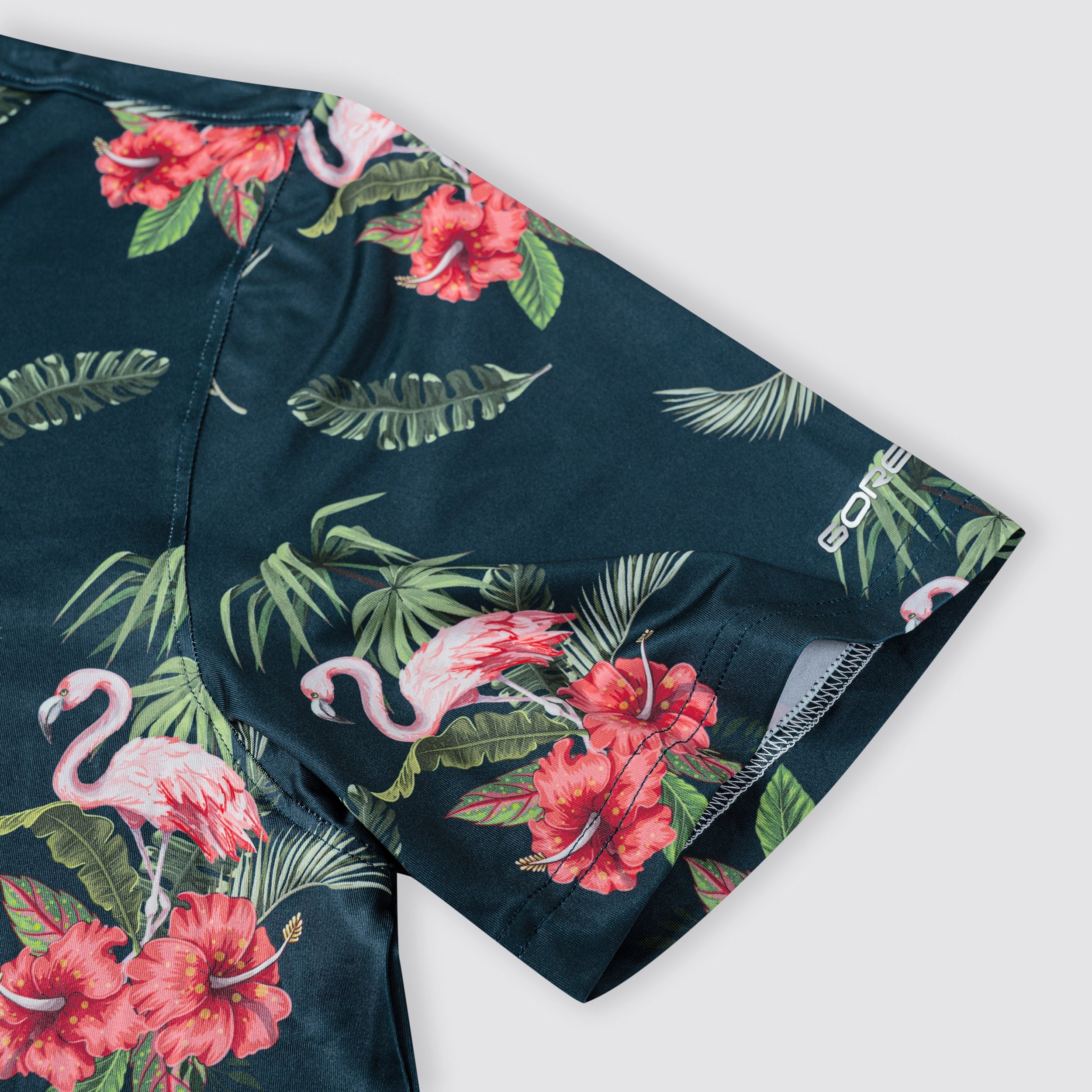 Tropical Flamingo Floral Men’s Performance Golf Polo