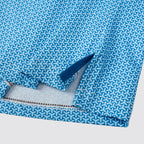Blue Geometric Golf Polo Shirt for Men
