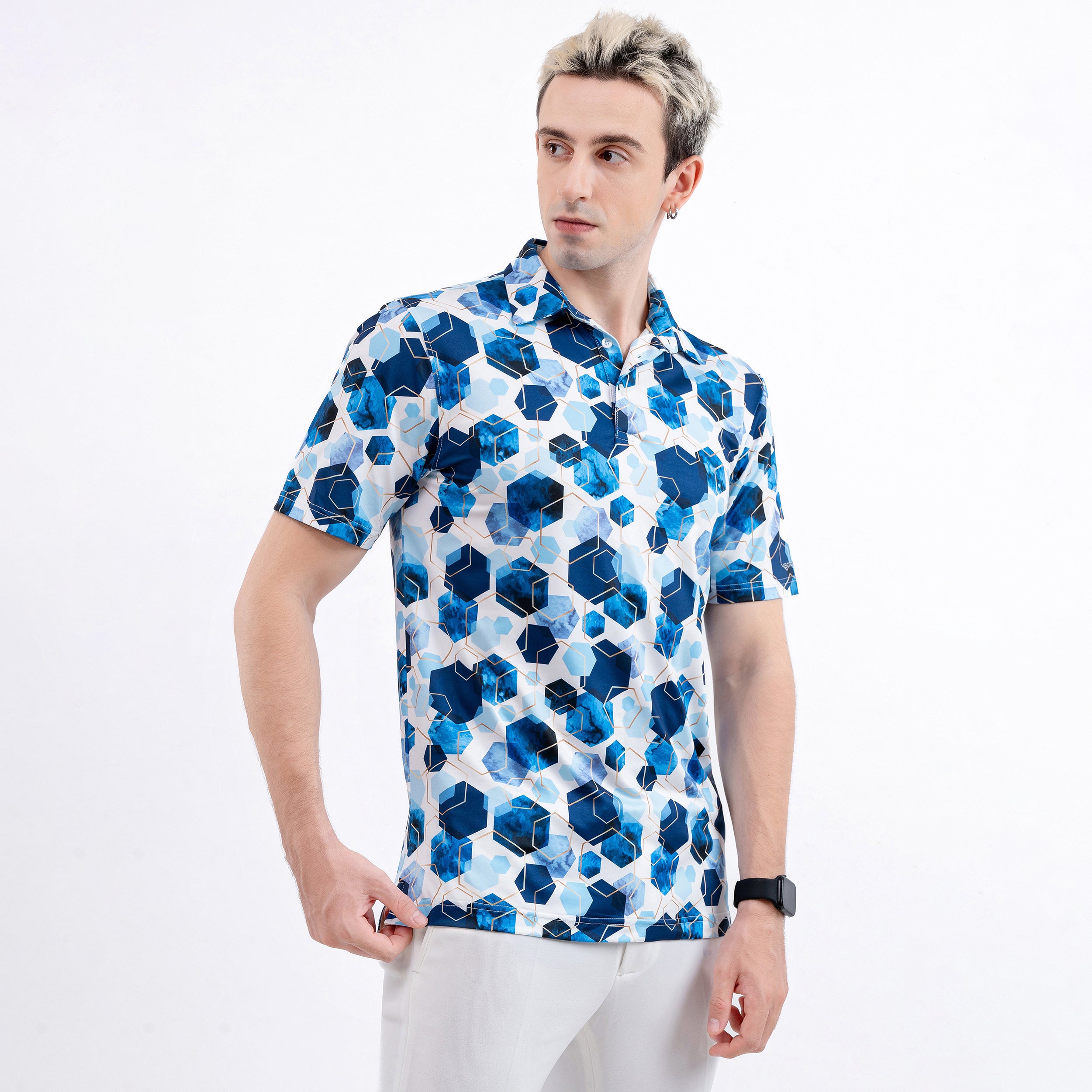 Blue Mosaic Men’s Performance Golf Polo