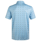 Blue Geo Tile Men’s Performance Golf Polo