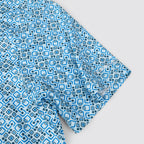 Blue Geo Tile Men’s Performance Golf Polo