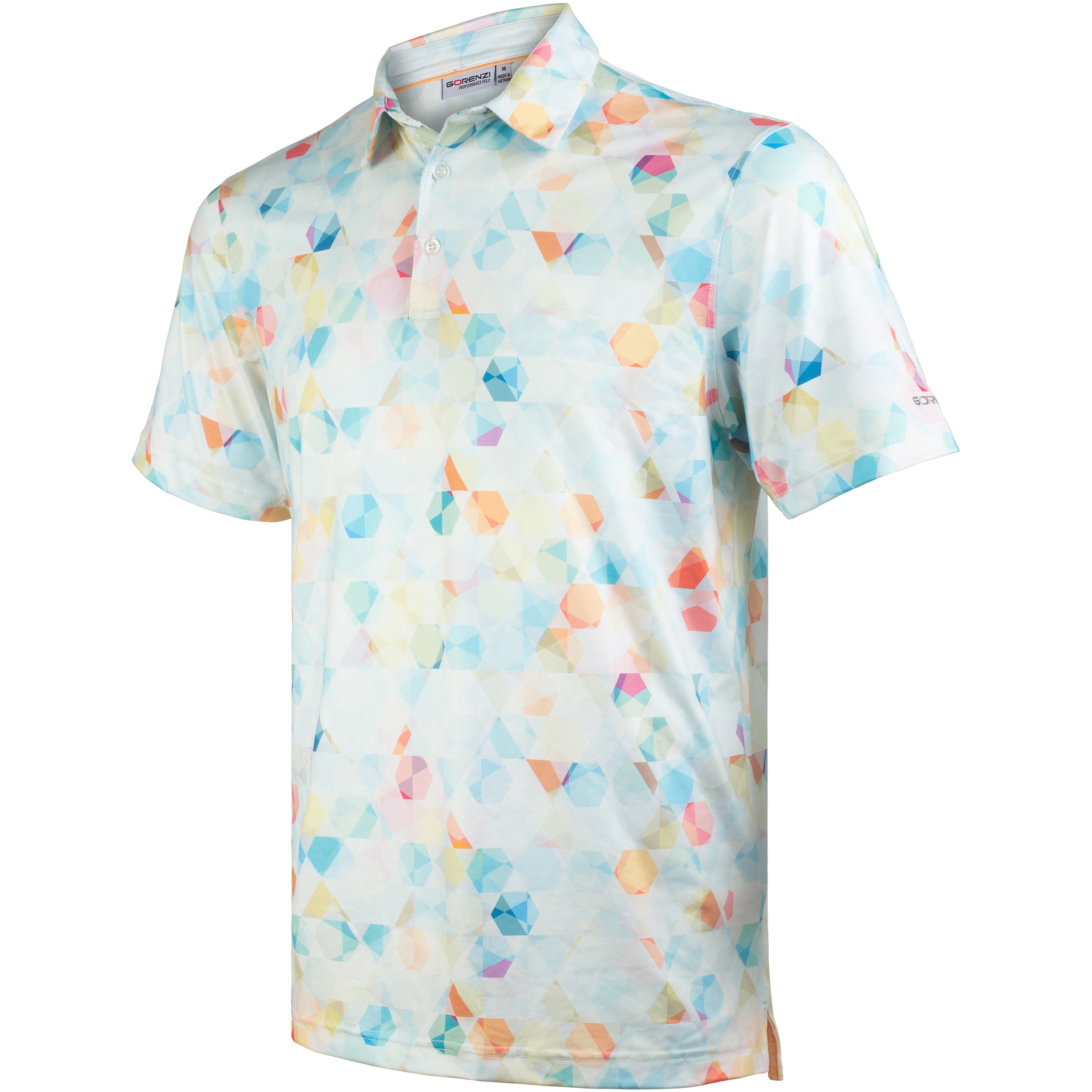 Colorful Geometric Hexagonal Golf Polo Shirt for Men
