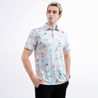 Colorful Geometric Hexagonal Golf Polo Shirt for Men