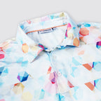 Colorful Geometric Hexagonal Golf Polo Shirt for Men