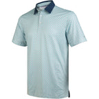 Green Geometric Umbrella Golf Polo Shirt for Men