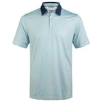 Green Geometric Umbrella Golf Polo Shirt for Men