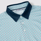 Green Geometric Umbrella Golf Polo Shirt for Men