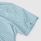 Green Geometric Umbrella Golf Polo Shirt for Men