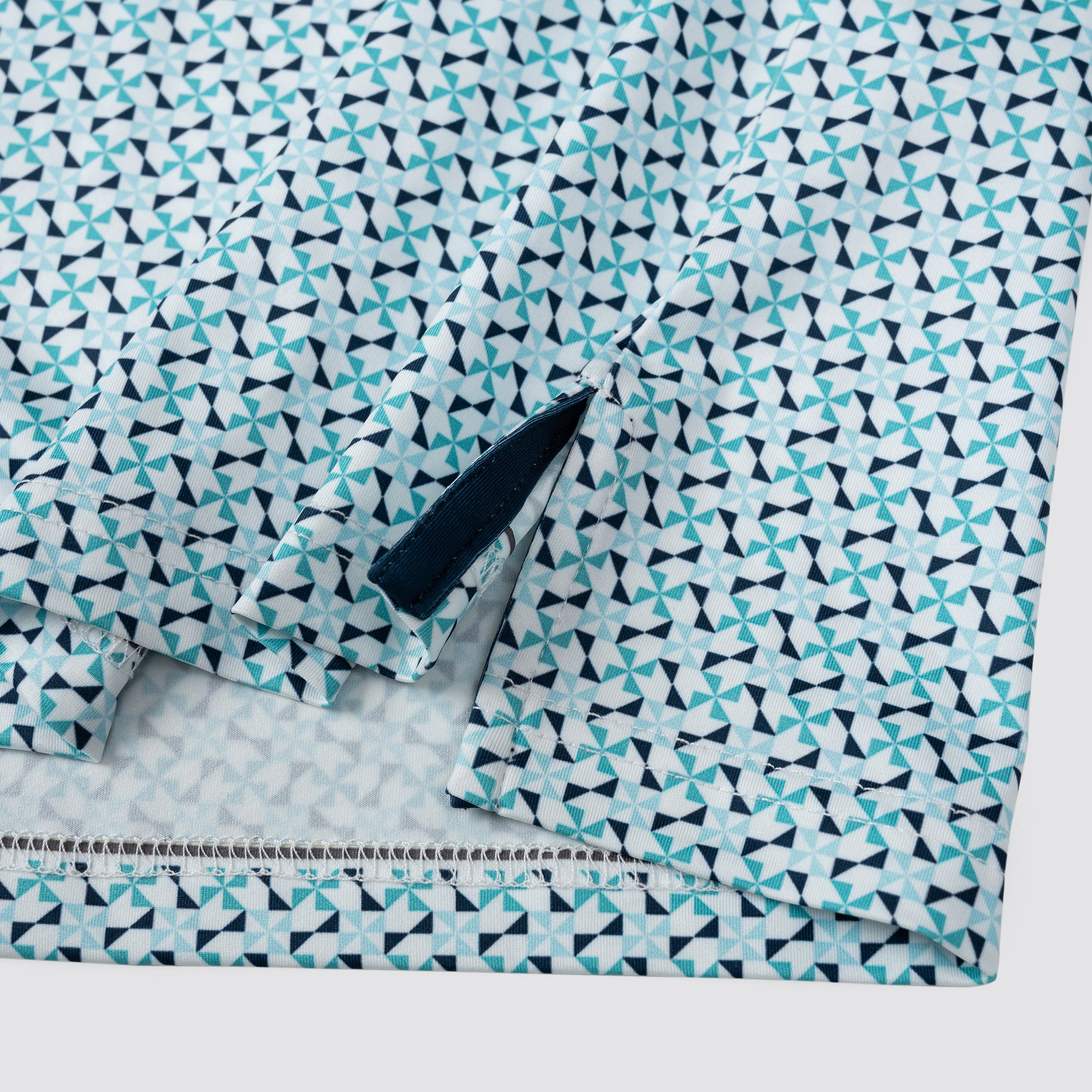 Green Geometric Umbrella Golf Polo Shirt for Men