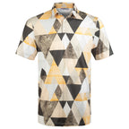 Orange Geometric Triangle Golf Polo Shirt for Men