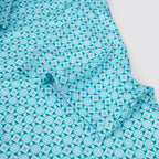 Green Square Geometric Golf Polo Shirt for Men