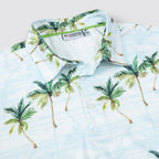 White Tropical Palm Men’s Performance Golf Polo