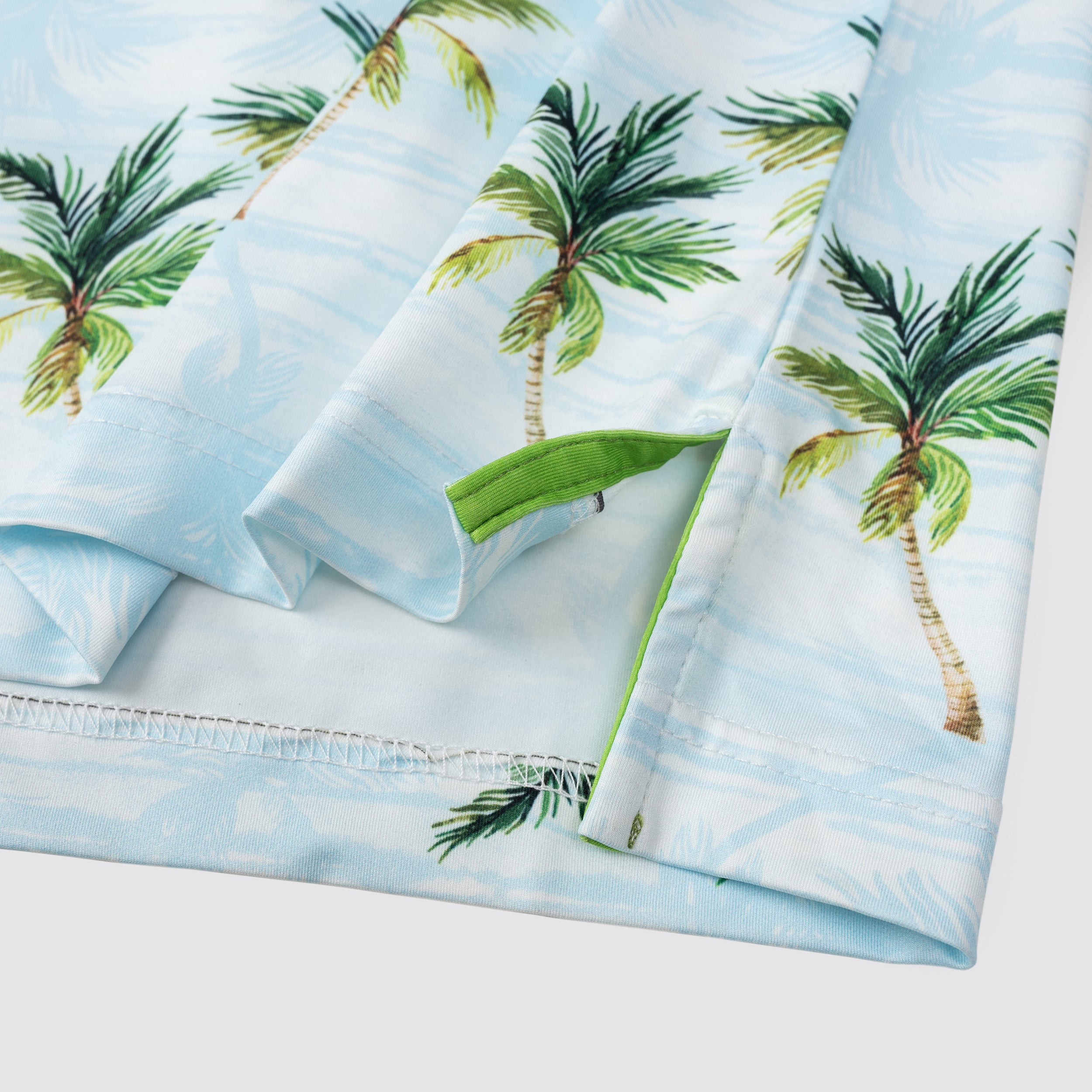White Tropical Palm Men’s Performance Golf Polo