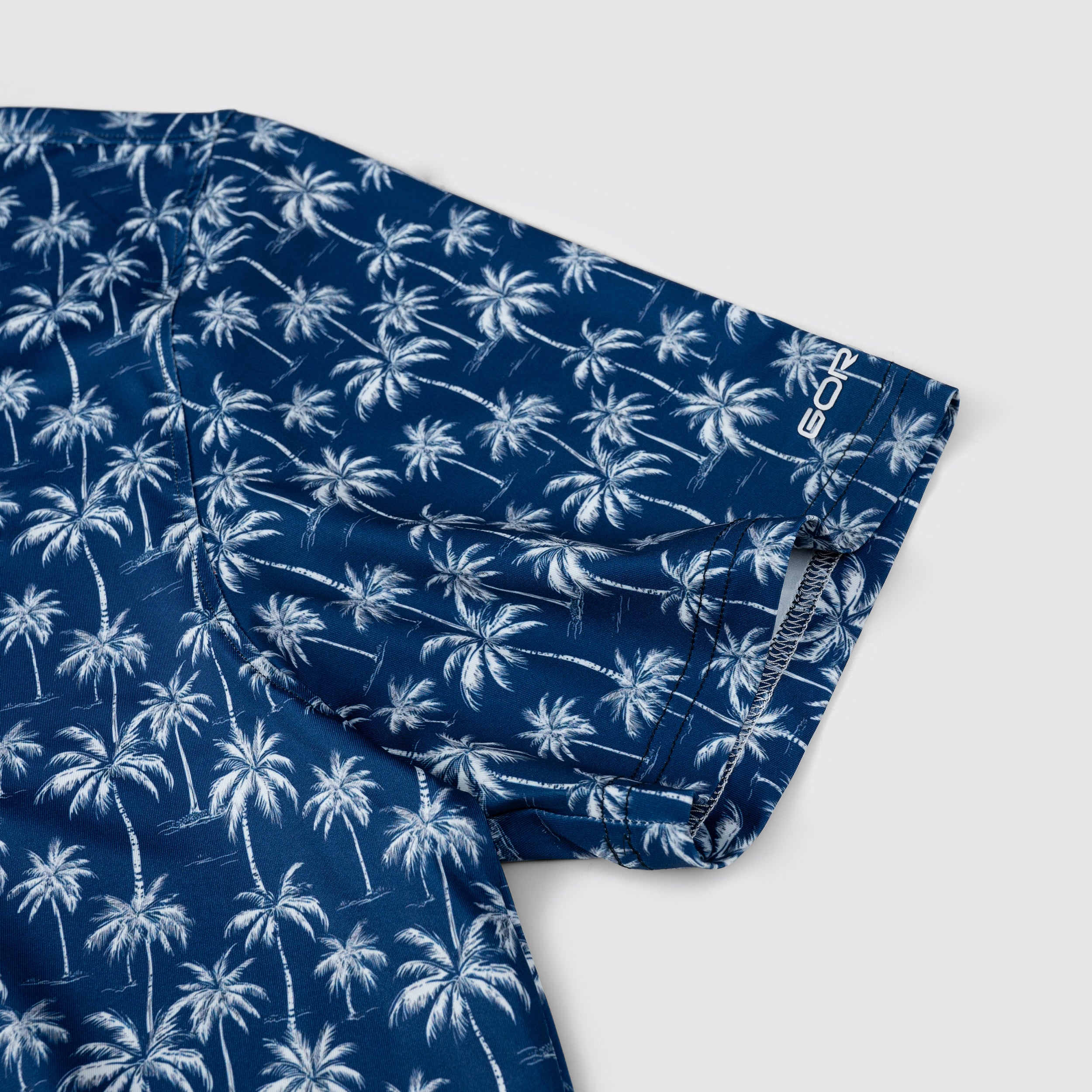 Navy Tropical Coconut Palm Tree Golf Polo Shirt for Men