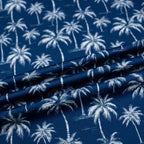 Navy Tropical Coconut Palm Tree Golf Polo Shirt for Men
