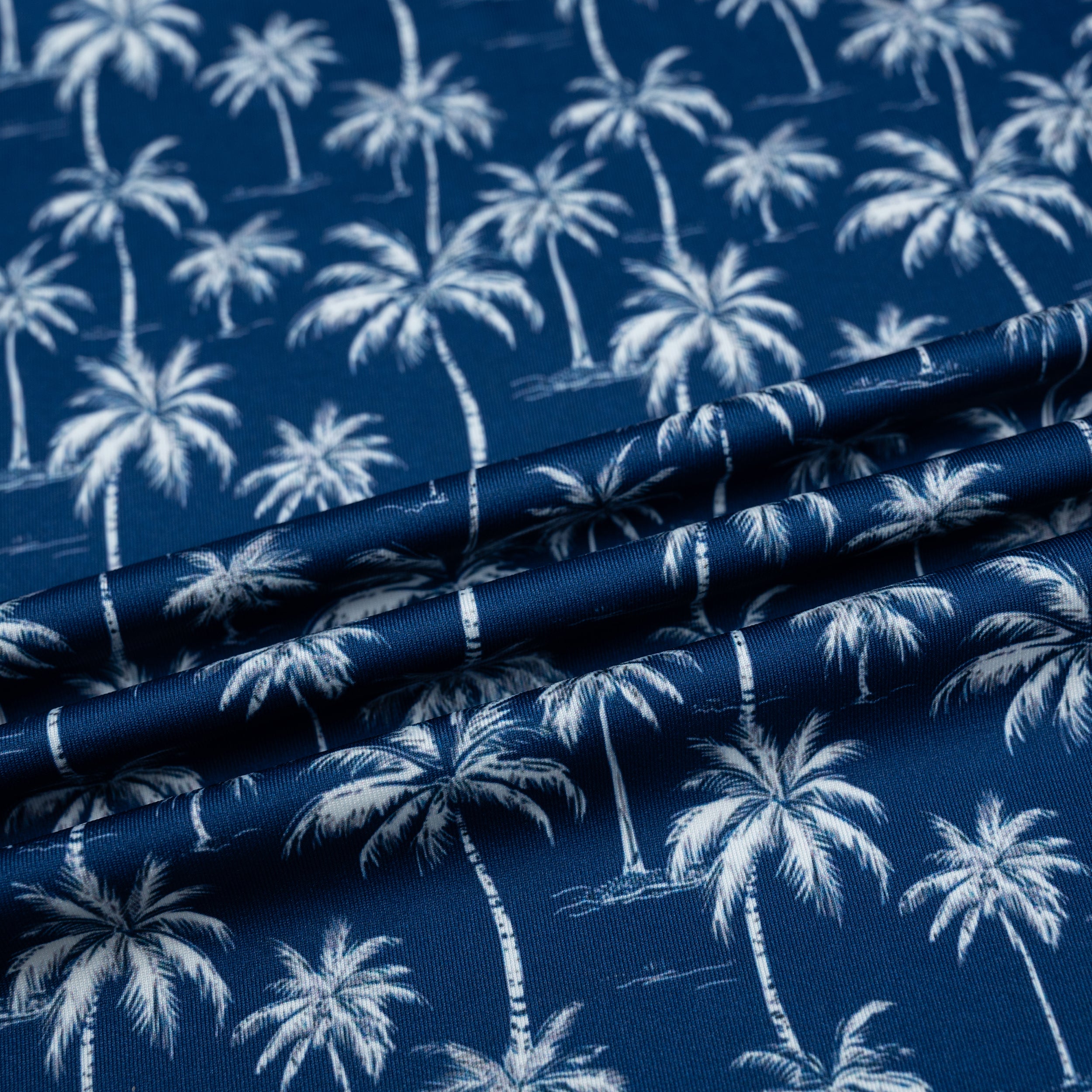 Navy Tropical Coconut Palm Tree Golf Polo Shirt for Men