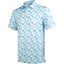 Sky Blue Tropical Palm Men’s Performance Golf Polo