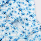 Sky Blue Tropical Palm Men’s Performance Golf Polo