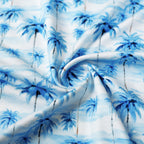 Sky Blue Tropical Palm Men’s Performance Golf Polo